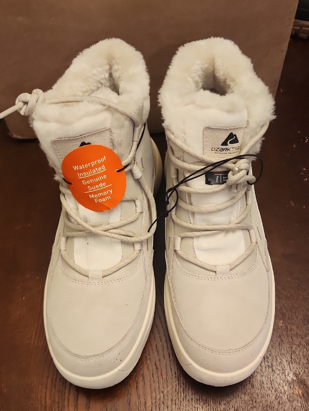 Ozark Trail Cream Suede Faux-Fur Lined Winter Boots